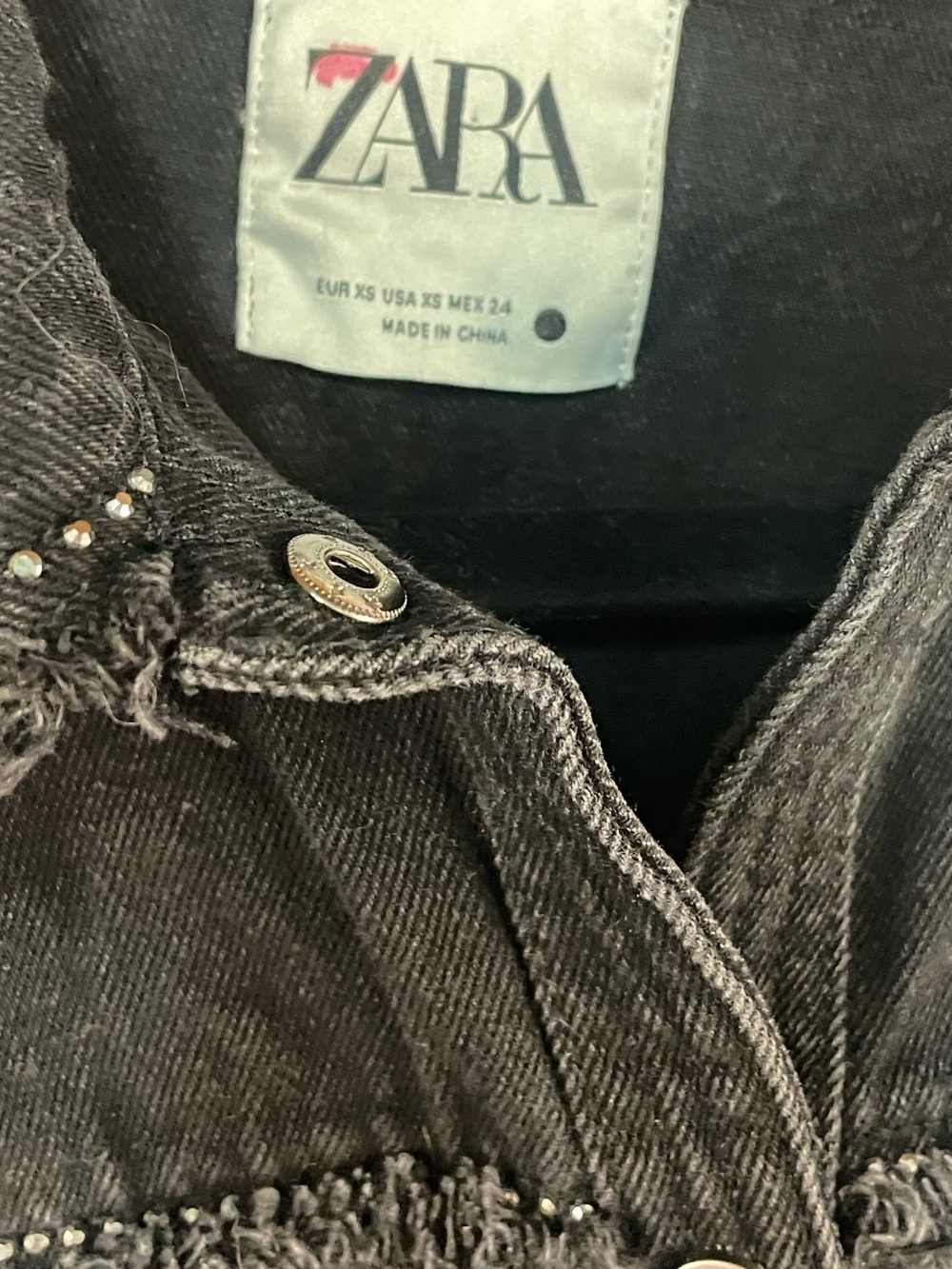 Zara black fringe and blingy tassels denim jackets! So cute and fun! Size XS - Picture 3 of 5